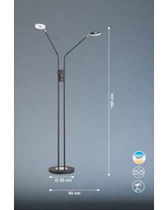 Lámpara de pie, Dent | 2x LED 6,0 W Incluido. | negro arena