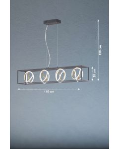 Lámpara colgante, Gisi | 4x LED 15,0 W Incluido. | negro