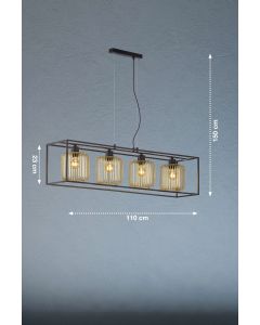 Lámpara colgante, Caydo | 4x E27 max. 40,0 W sin bombilla