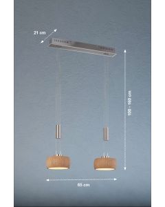 Lámpara colgante, SHINE-WOOD | 2x LED 9,0 W incl. marca LED