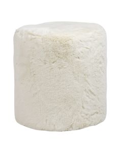 pouf teddy soft off-white round dia 40cm