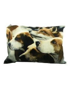 canvas cushion foxhounds 35x50cm