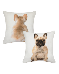 Canvas cushion french bulldog blond double-sided 33x33cm