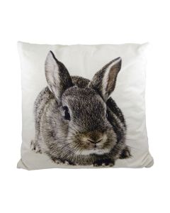 canvas cushion rabbit brown/grey 50x50cm
