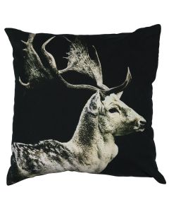 canvas cushion black fallow deer 50x50cm