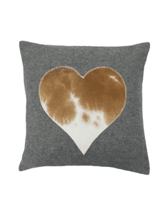wool grey pillow heart 45x45cm (bos taurus taurus)