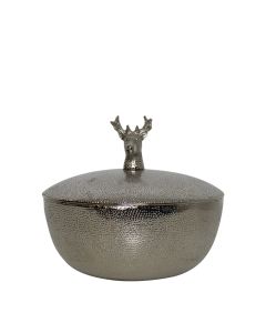 Bowl with lid deer 15cm