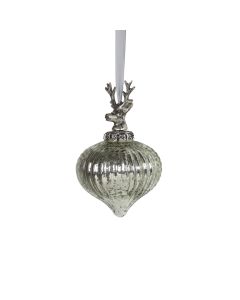 decoration ball antler silver 10cm