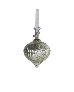 decoration ball antler silver 12cm