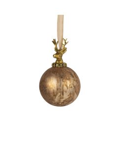 decoration ball deer antique brown 12cm
