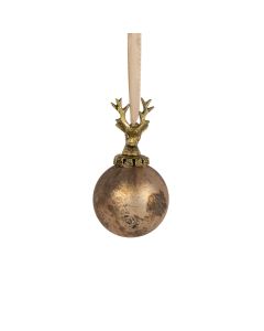 decoration ball deer antique brown 8cm