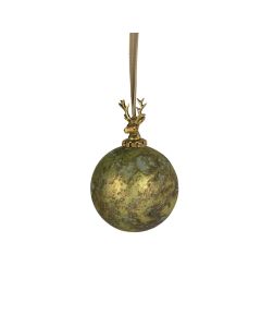 decoration ball deer antique green 12cm