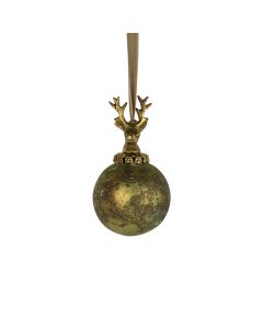 decoration ball deer antique green 8cm