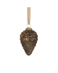 decoration pine cone antique brown 14cm