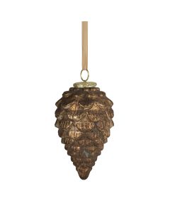 decoration pine cone antique brown 18cm