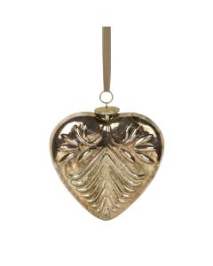 decoration heart gold 17cm