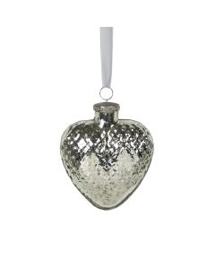 decoration heart silver 15cm