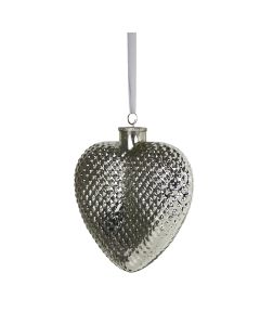 decoration heart silver 17cm