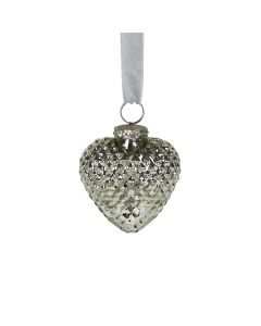 decoration heart silver 8cm