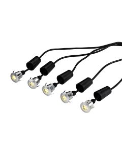 Derwent 5 x Deck/garden light with 6m cable and 12V Transformer