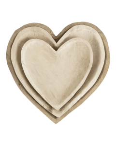 wood scales heart 38cm (set of 3)