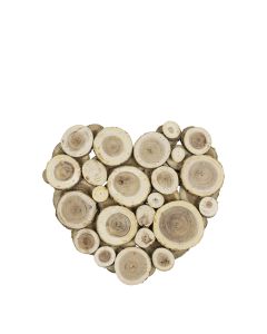 wood mix wall decoration heart small 30cm
