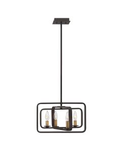 Quentin 4 Light Wide Pendant Chandelier - Bronze