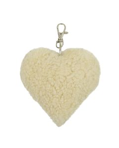 key chain sheep white heart 10cm (ovis aries)