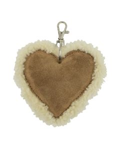 key chain scheep white heart leather 10cm (bos taurus taurus)