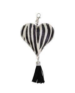 Key chain heart zebra 19cm (bos taurus taurus)