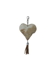 Key chain heart  brown 10cm (bos taurus taurus)