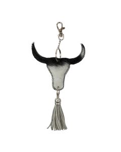 Key chain bull head black 10cm (bos taurus taurus)