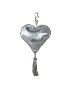 Key chain heart silver 10cm (bos taurus taurus)*