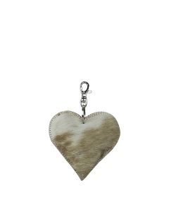 key chain mini heart brown 5cm (bos taurus taurus)