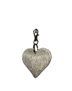 Key chain mini heart grey 5cm (bos taurus taurus)