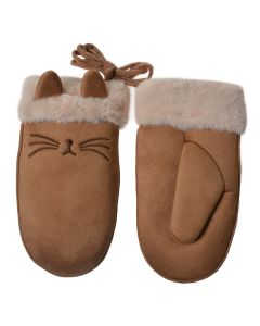 Mittens child 10x20 cm brown - set