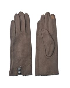 Gloves 8x24 cm brown - set