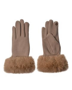 Gloves 8x24 cm beige - set