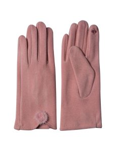 Gloves 9x24 cm pink - set