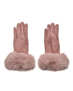 Gloves 9x24 cm pink - set