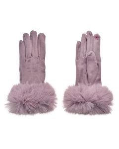 Gloves 9x24 cm purple - set