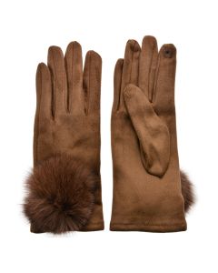 Gloves 9x24 cm brown - set     