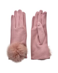 Gloves 9x24 cm pink - set