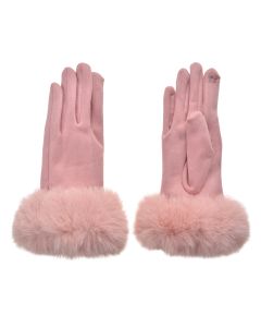 Gloves 9x24 cm pink - set