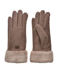 Gloves 9x24 cm brown - set