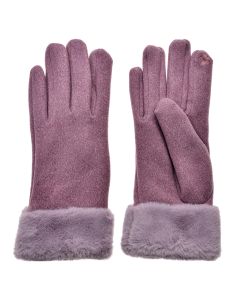 Gloves 9x24 cm purple - set