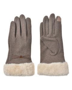 Gloves 9x23 cm brown - set