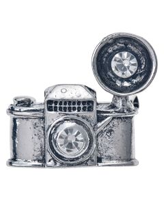 Brooch photo camera silver colored - pcs     