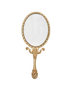 Hand mirror 8x2x18 cm gold colored - pcs