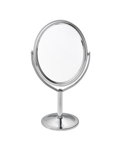 Table mirror Ø 9x16 cm silver colored - pcs